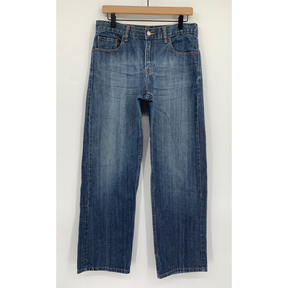 Vintage Levis 577 Jeans Womens 32x31 Blue Low Loose Fit Wide Leg Denim
